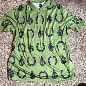 Stylish Olive Patterned Polo Shirt for Men